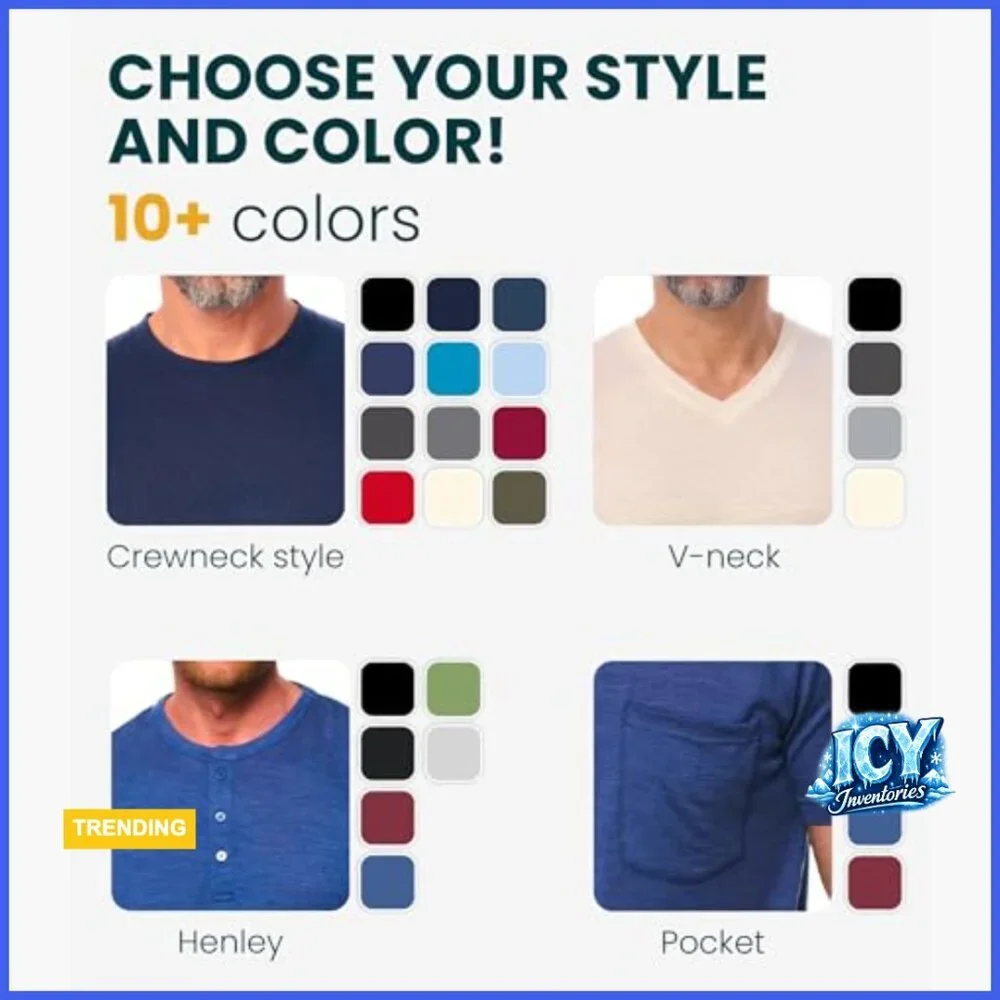 Merino Wool Thermal T-Shirt Men's Short Sleeve Base Layer